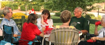 Enjoying fellowship around the table