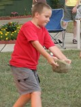 Boy throwing the rock