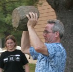 Bruno throwing the rock