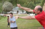 Eberhard throwing the rock