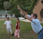 Lee throwing the rock