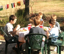 Kids eating