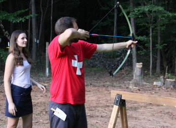 Tyler shooting arrow