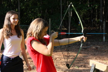 Miriam shooting arrow